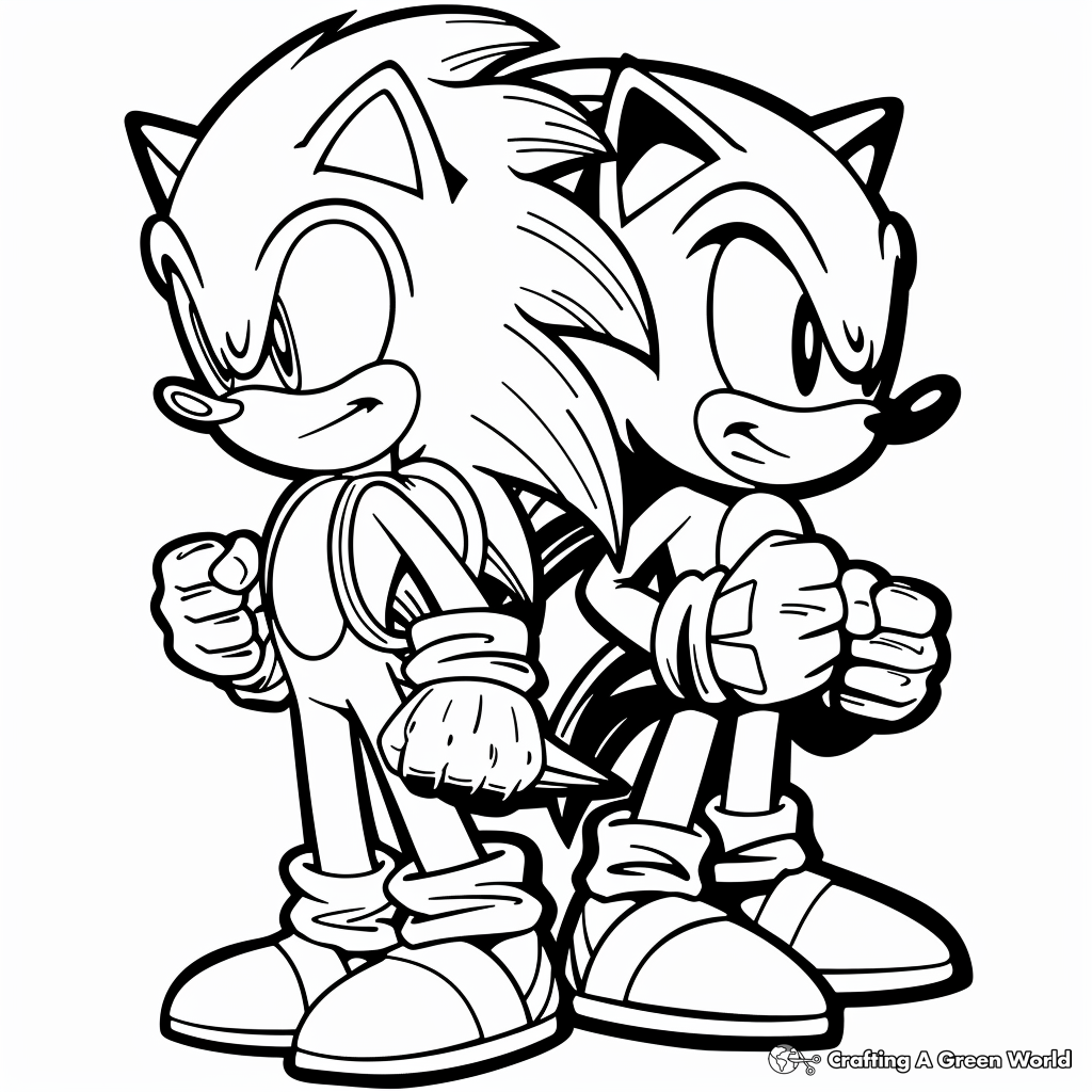 shadow and sonic coloring pages shadow and sonic coloring pages