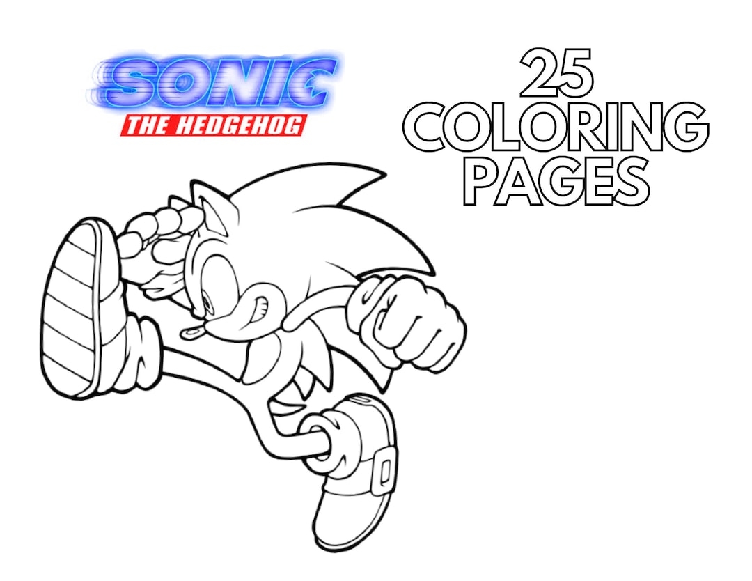 Sonic The Hedgehog Coloring Book 25 Printable Pages digital Download Etsy Israel