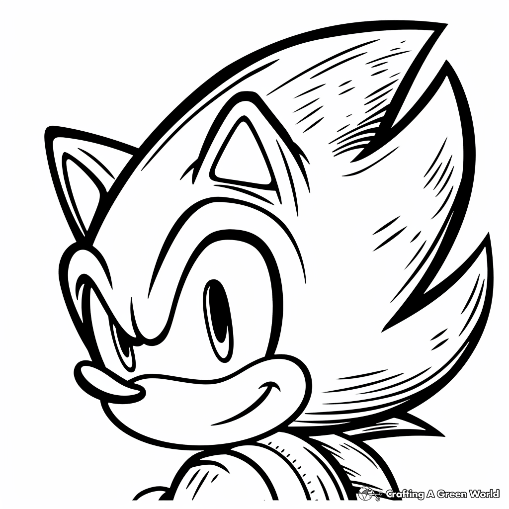 Sonic The Hedgehog s Face Coloring Pages Free Printable 