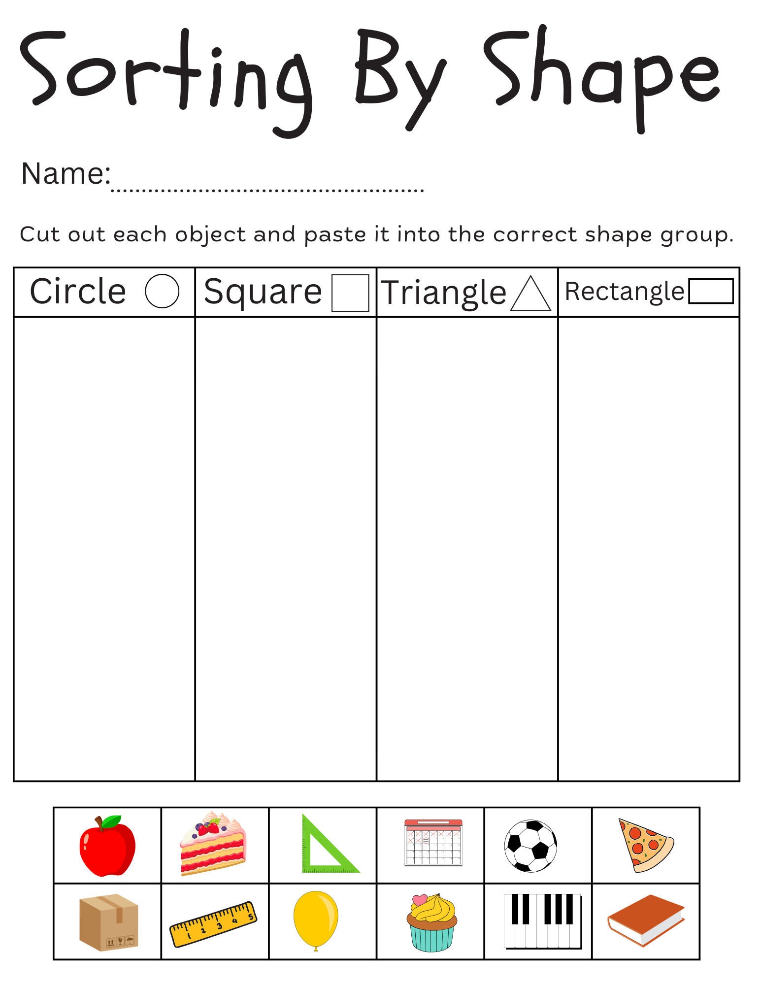 Sorting Objects By Shape Worksheets For Kindergarten Made By Teachers Sorting Objects By Shape Worksheets For Kindergarten Made By Teachers