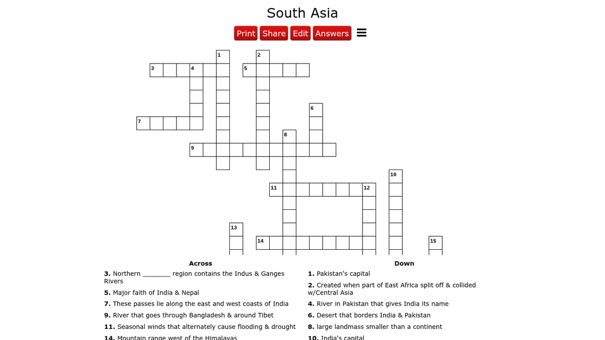asian capital crossword clue