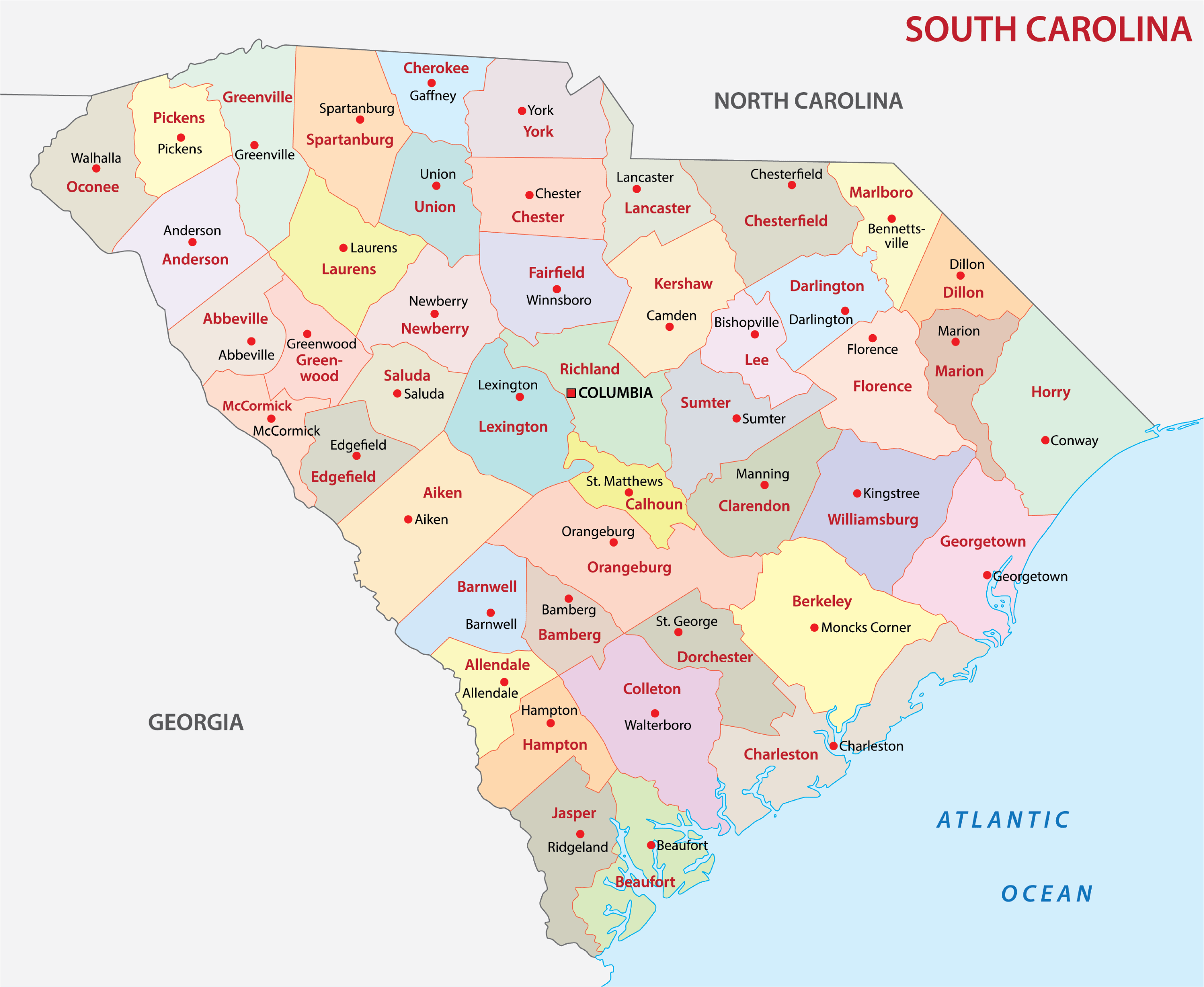South Carolina Counties Map Mappr South Carolina Counties Map Mappr