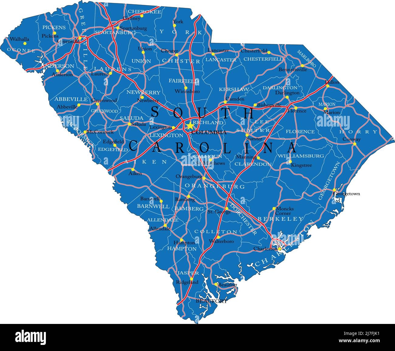 South Carolina County Map Vector Vectors Hi res Stock Photography And Images Alamy