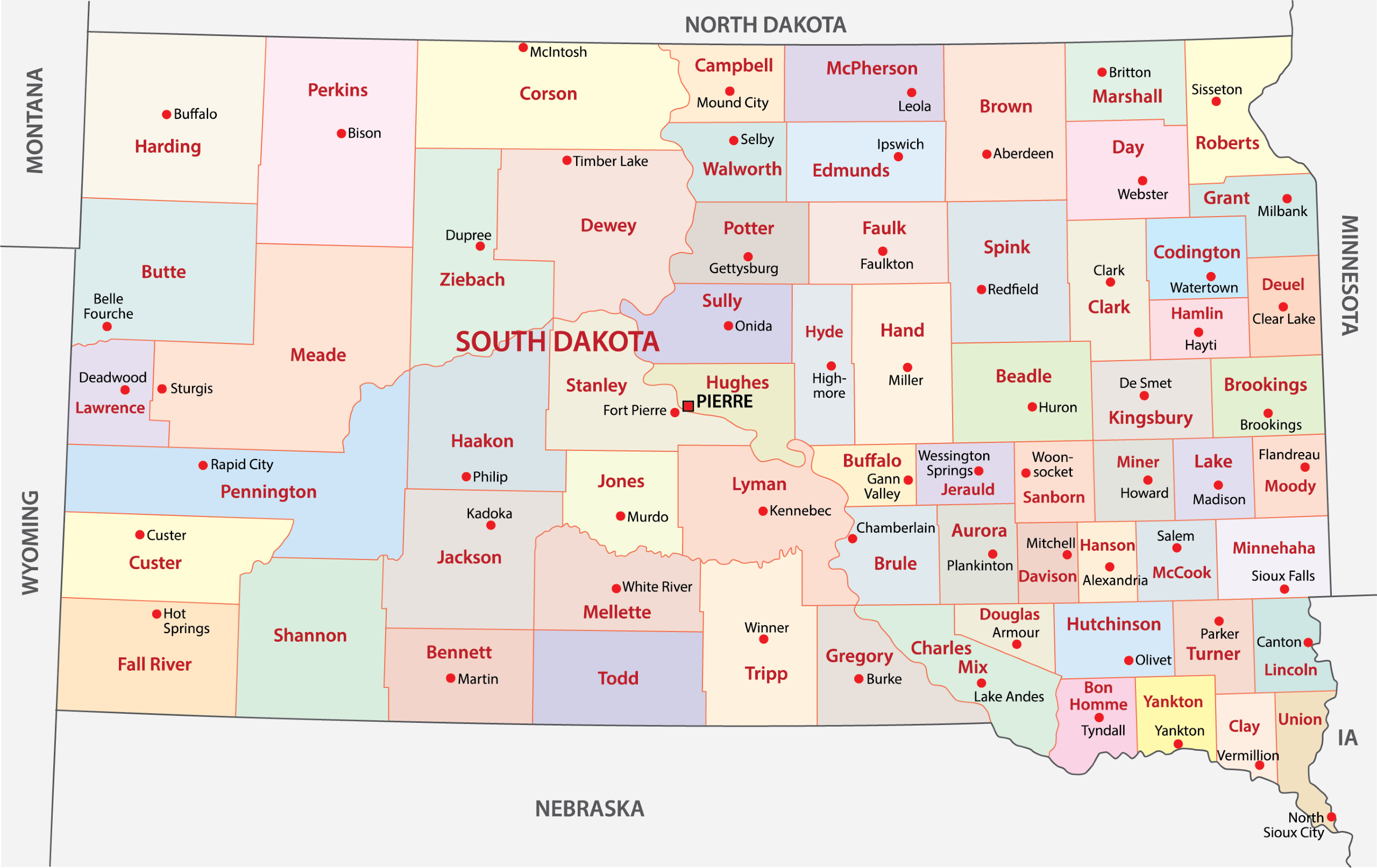 South Dakota Counties Map Mappr South Dakota Counties Map Mappr