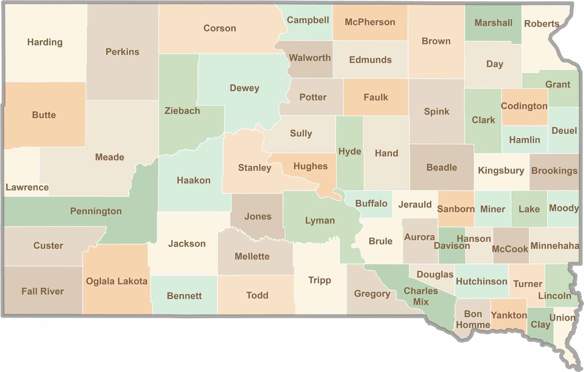 South Dakota County Map US County Maps South Dakota County Map US County Maps