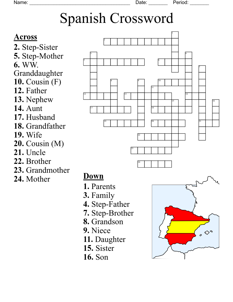 Spanish Family Members Word Search WordMint Spanish Family Members Word Search WordMint