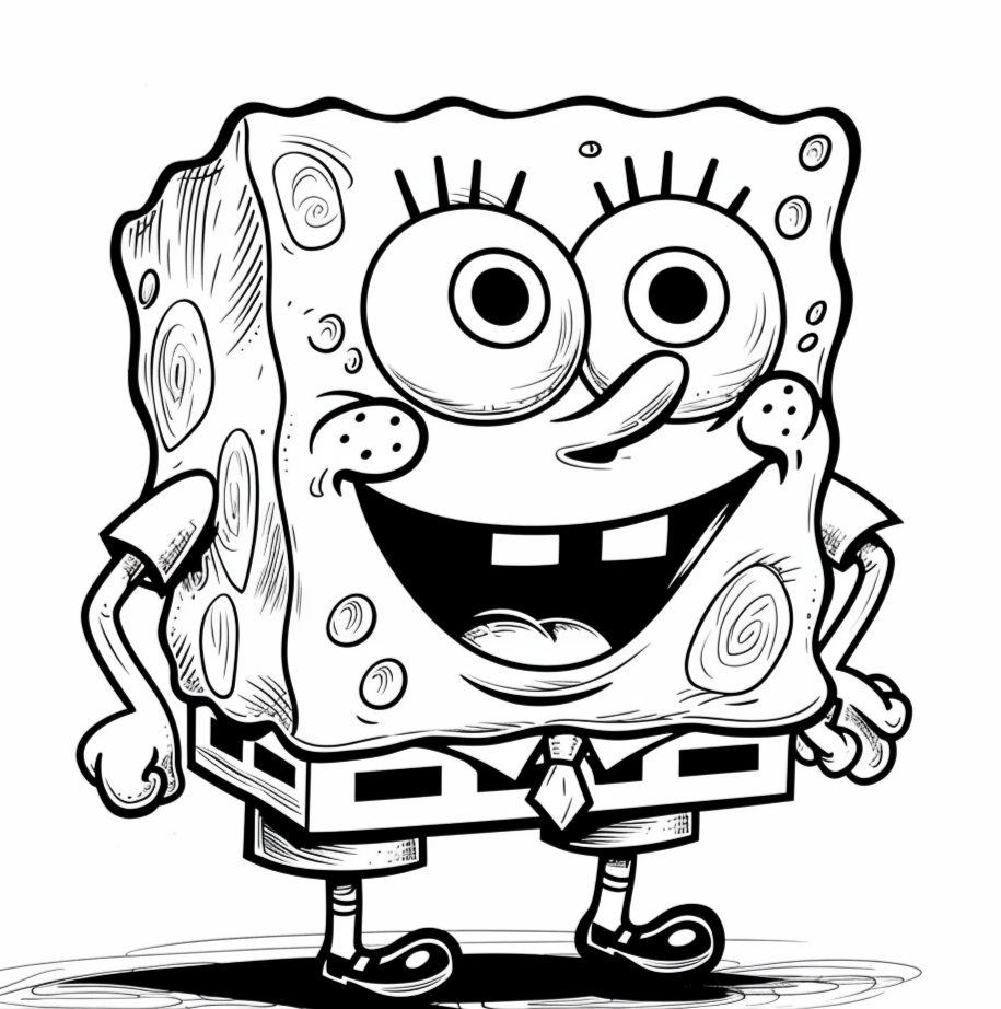 spongebob color pages to print