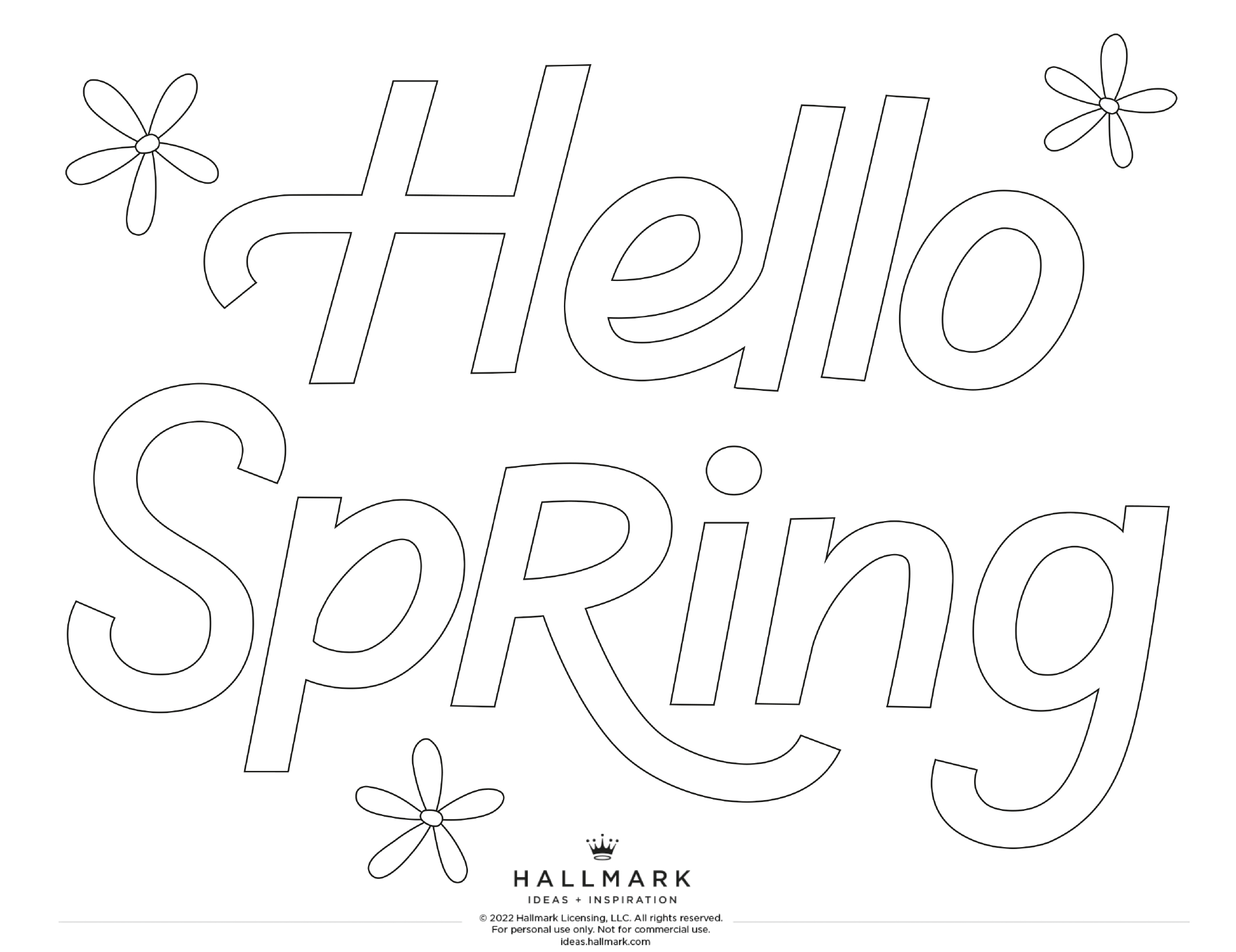 hello spring coloring pages
