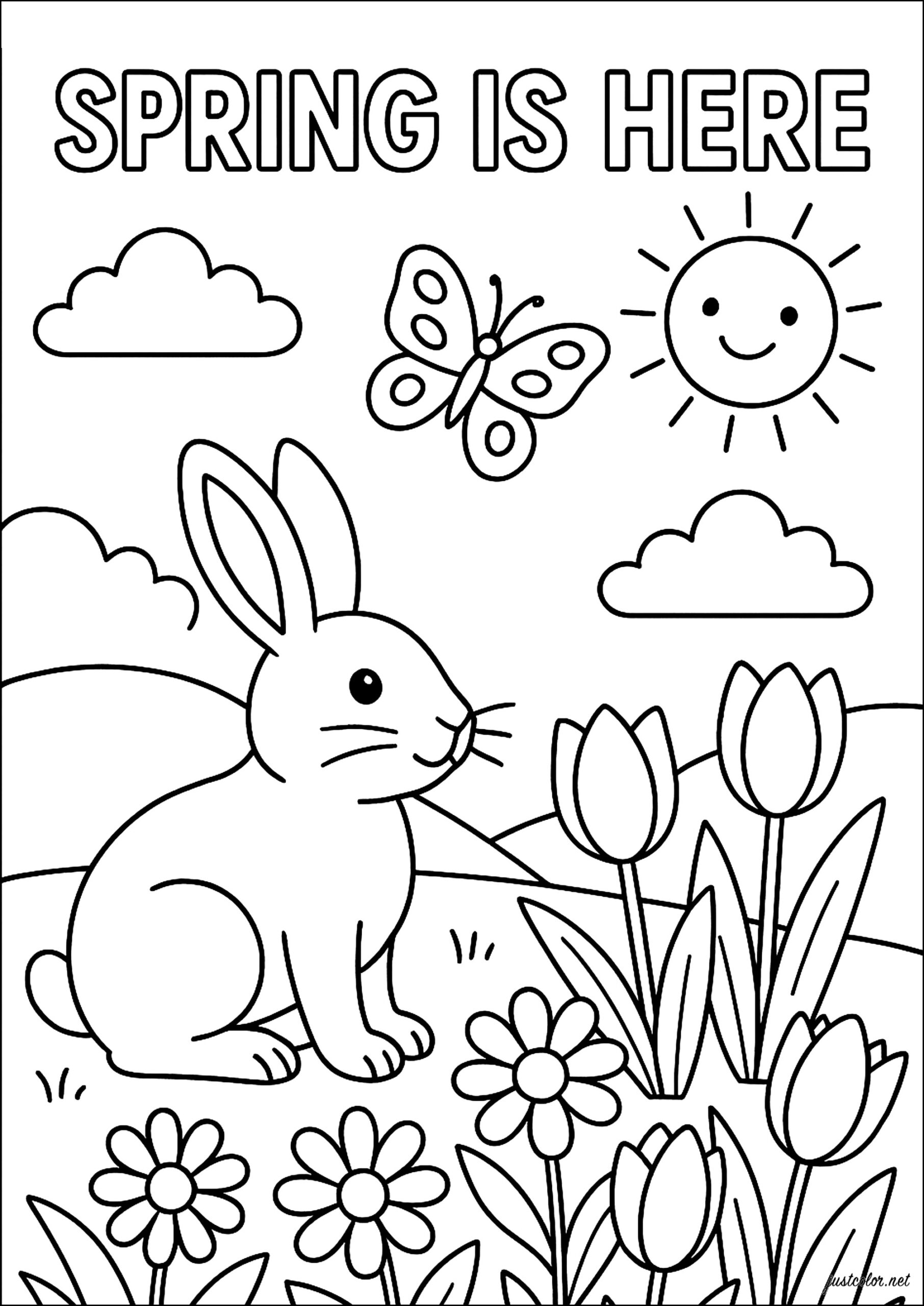 spring coloring pages free printable