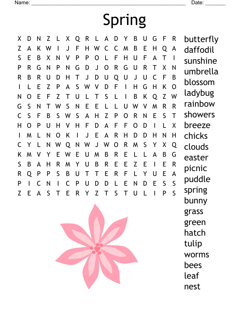 word search printable spring word search printable spring