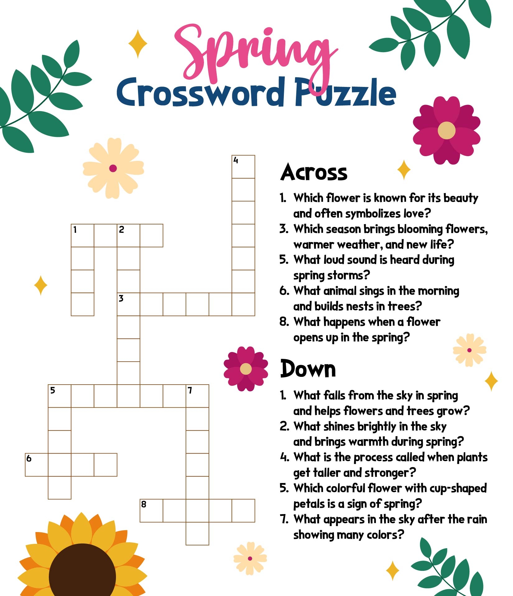 Spring Worksheets And Word Search Puzzle 17 Free PDF Printables Printablee