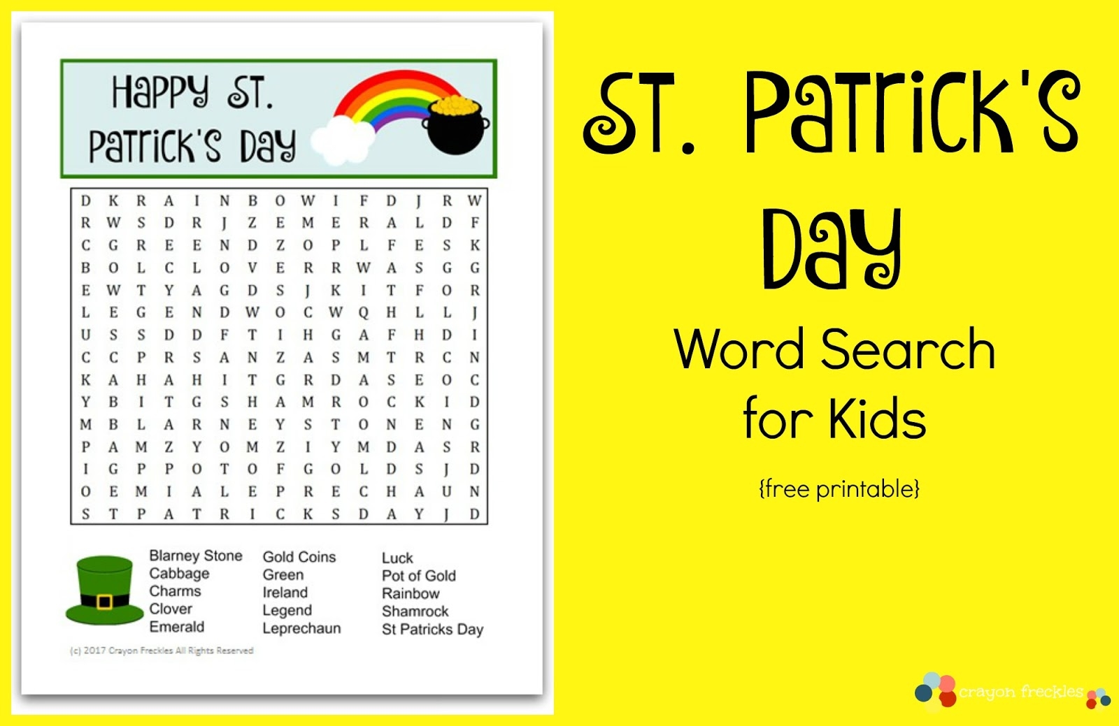 st.patrick's day word search st.patrick's day word search