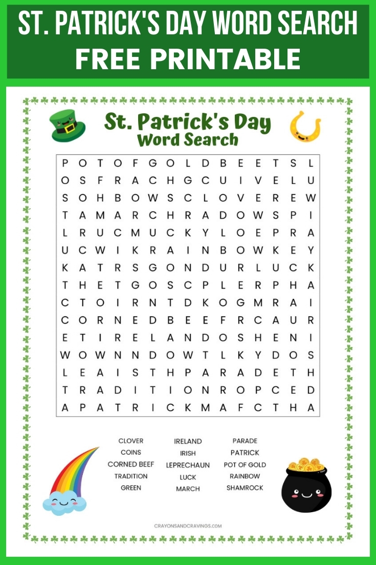 St Patrick s Day Word Search Free Printable Worksheet St Patrick s Day Word Search Free Printable Worksheet