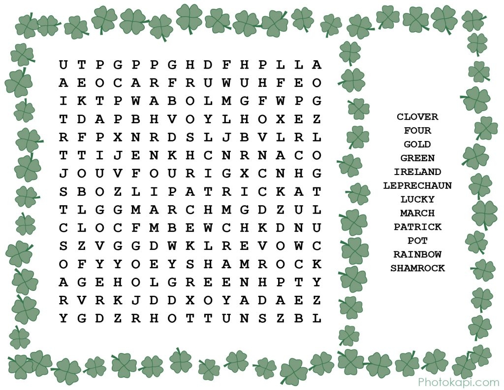 St Patrick s Day Word Search Photokapi St Patrick s Day Word Search Photokapi