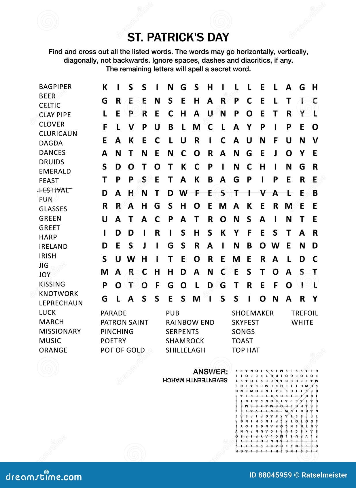 St Patrick s Day Word Search Puzzle Stock Vector Illustration Of March Page 88045959 St Patrick s Day Word Search Puzzle Stock Vector Illustration Of March Page 88045959