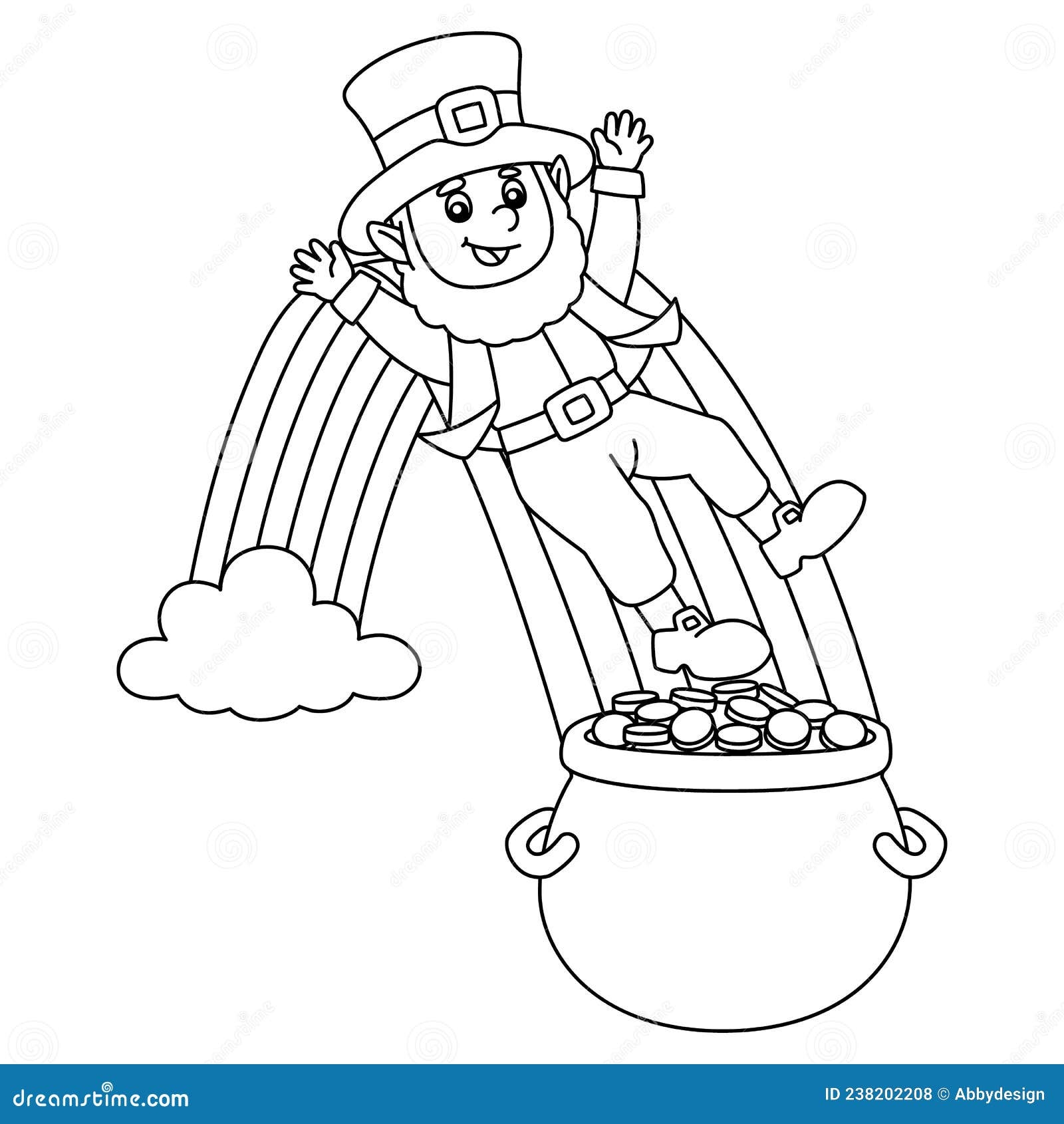 St Patricks Day Leprechaun Coloring Page For Kids Stock Vector Illustration Of Fairytale Rainbow 238202208 St Patricks Day Leprechaun Coloring Page For Kids Stock Vector Illustration Of Fairytale Rainbow 238202208
