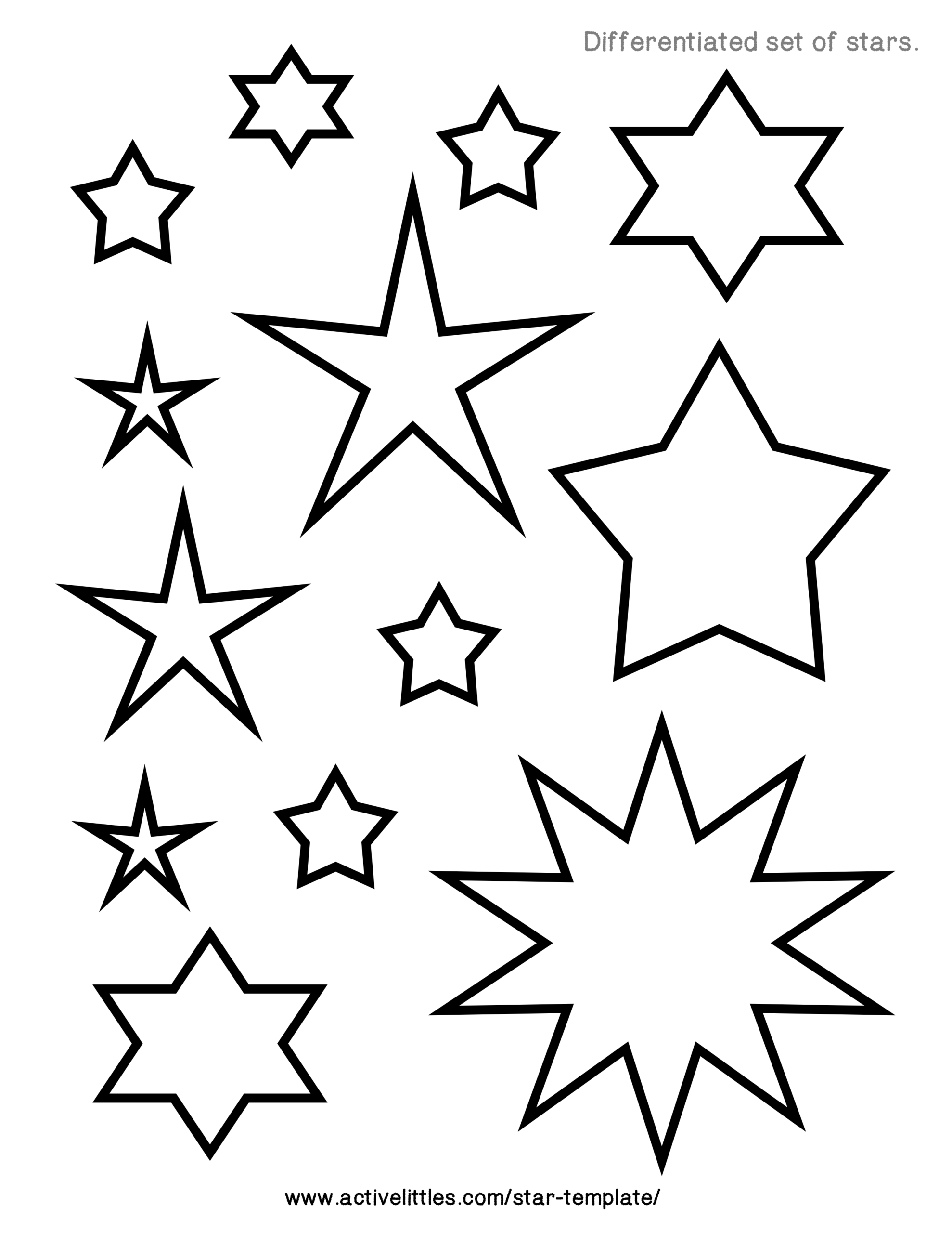 template of a star template of a star