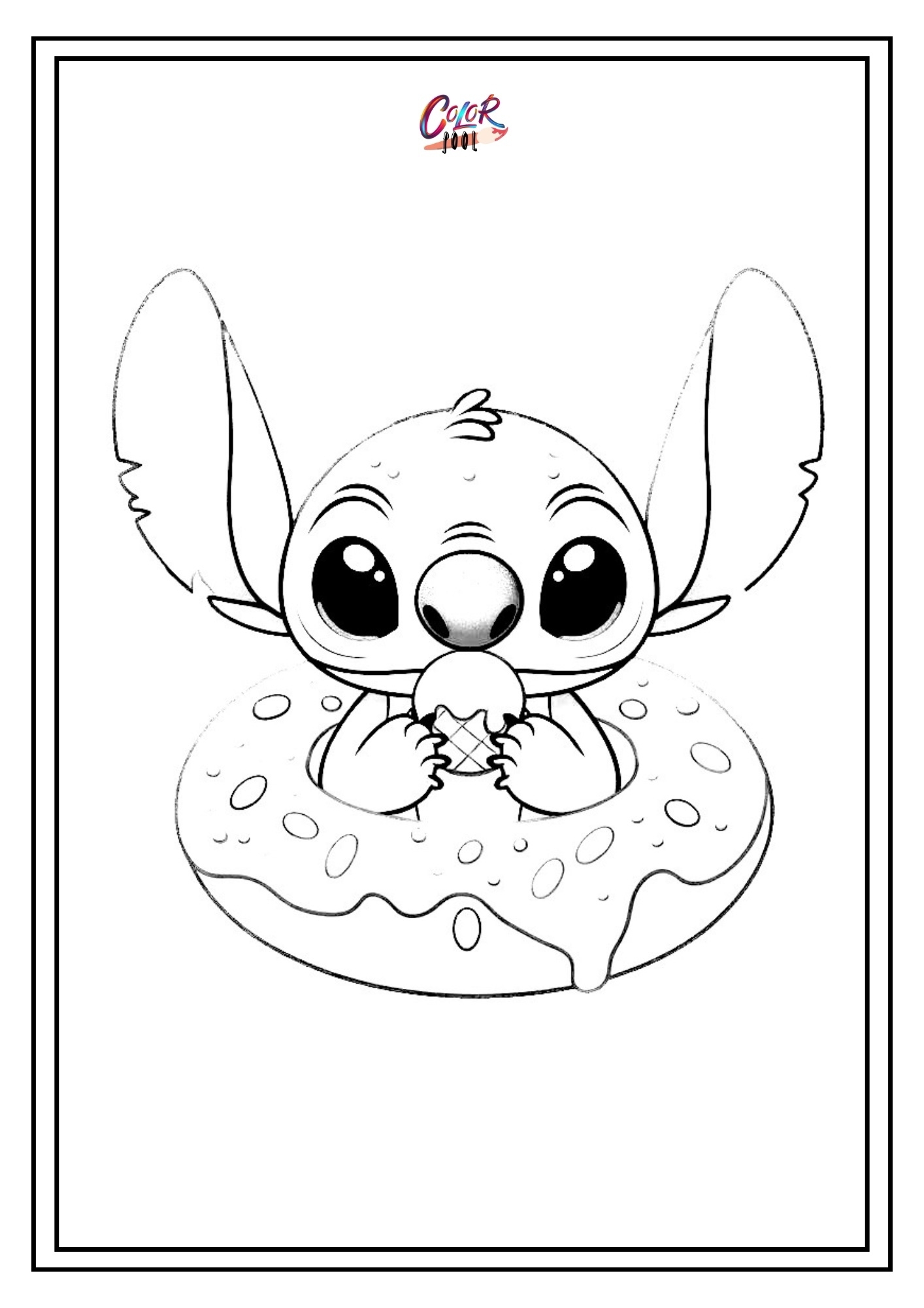 stitch and angel coloring page