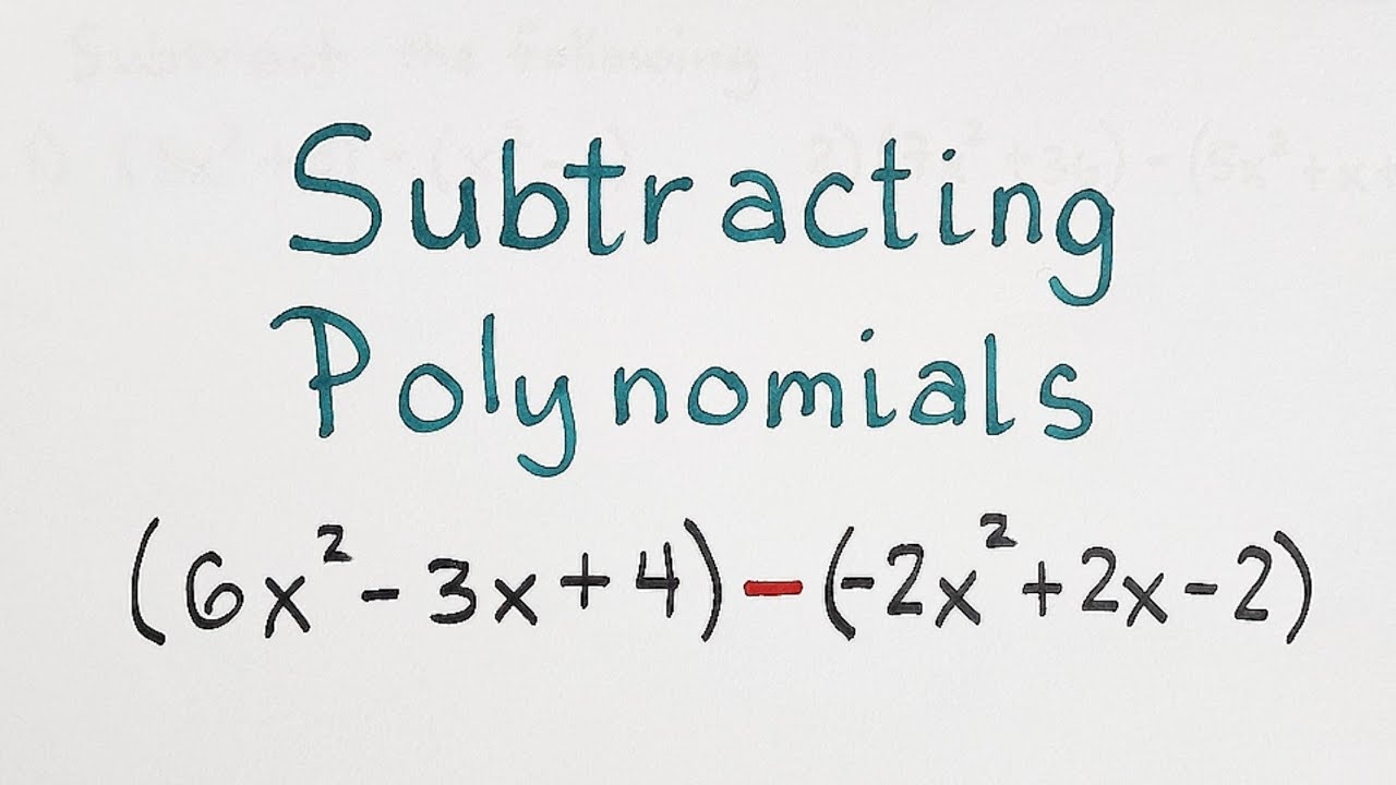 Subtracting Polynomials YouTube