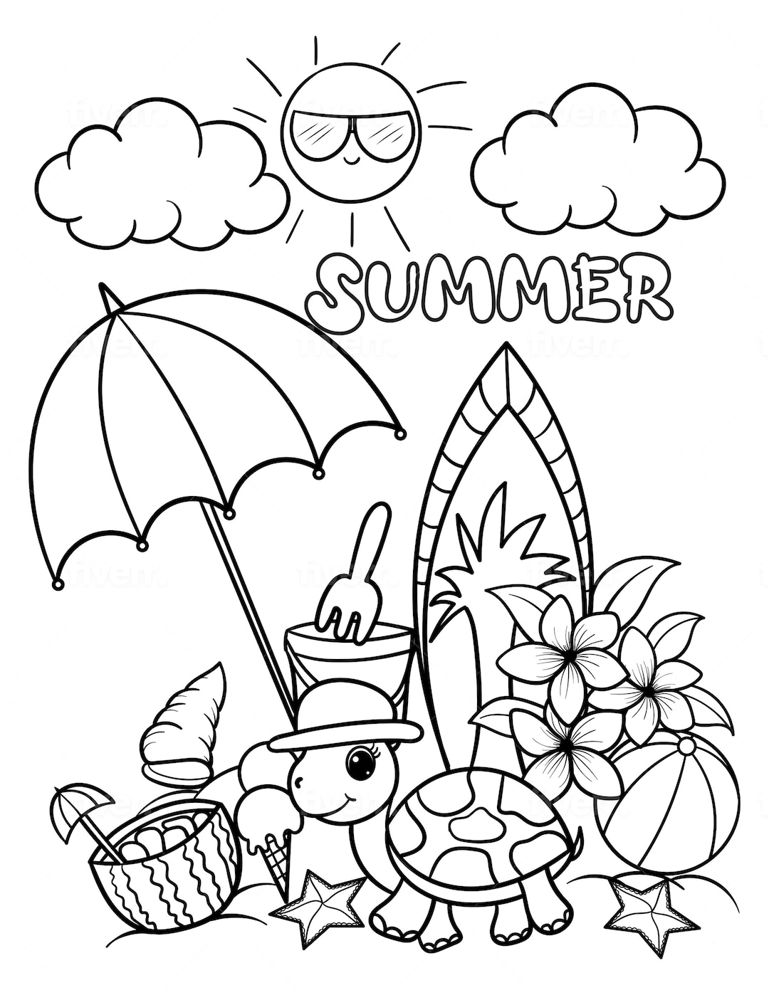 summer coloring pages for preschoolers