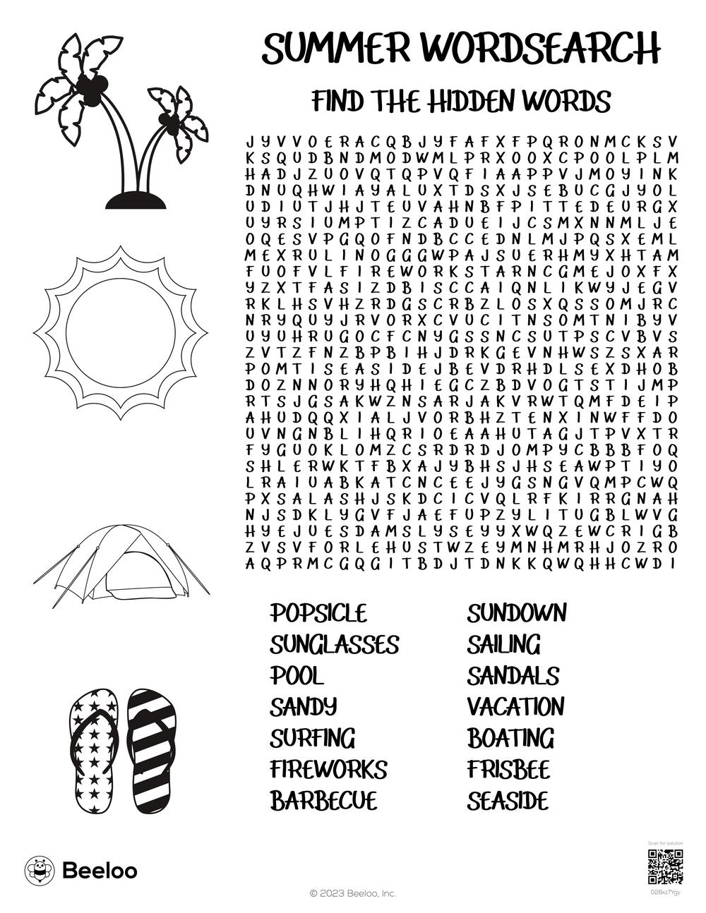 Summer themed Word Searches Beeloo Printable Crafts And Activities For Kids Summer themed Word Searches Beeloo Printable Crafts And Activities For Kids