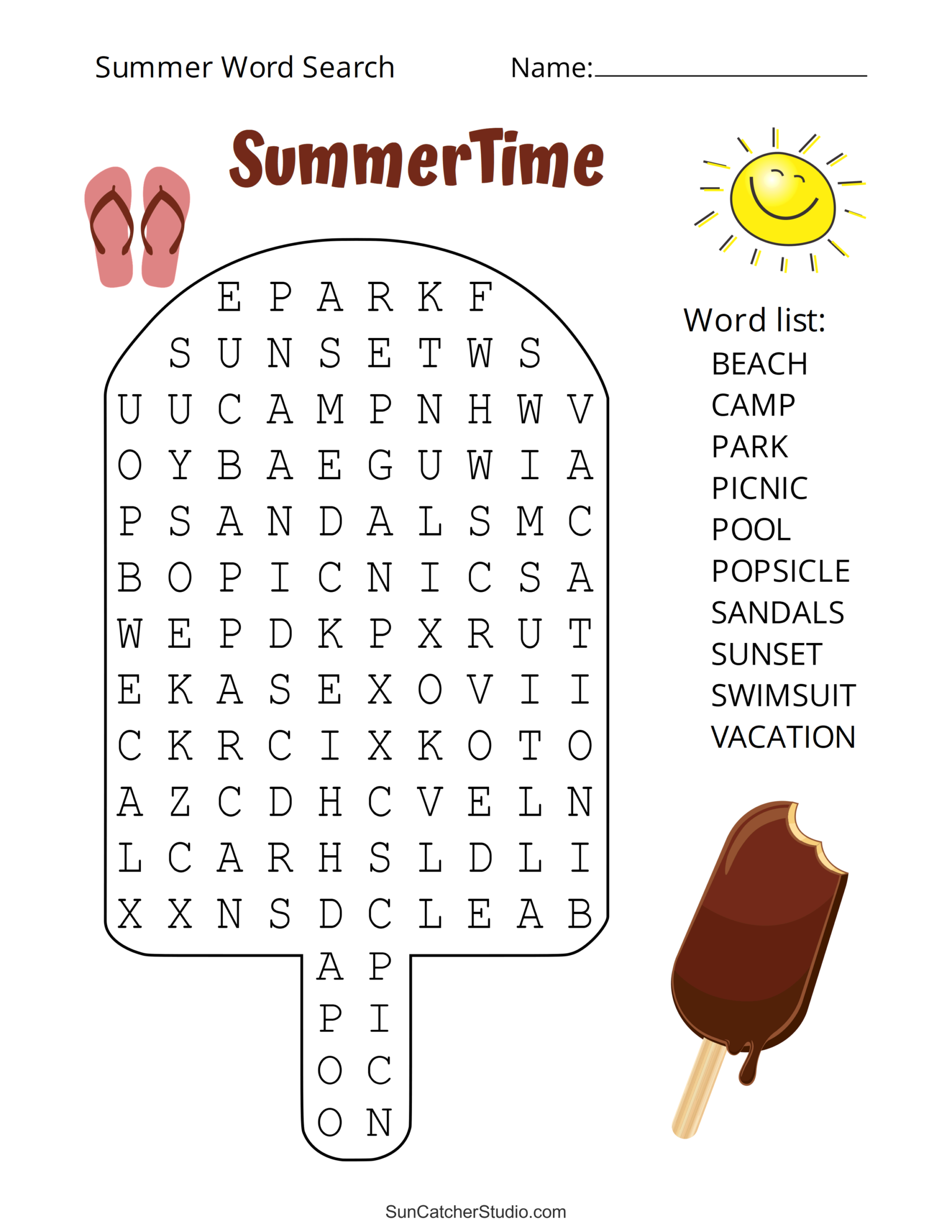 summertime word search printables summertime word search printables