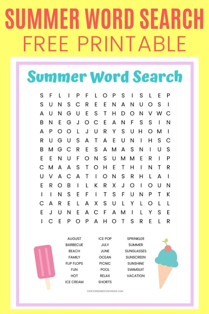 Summer Word Search FREE Printable Worksheet For Kids Summer Word Search FREE Printable Worksheet For Kids