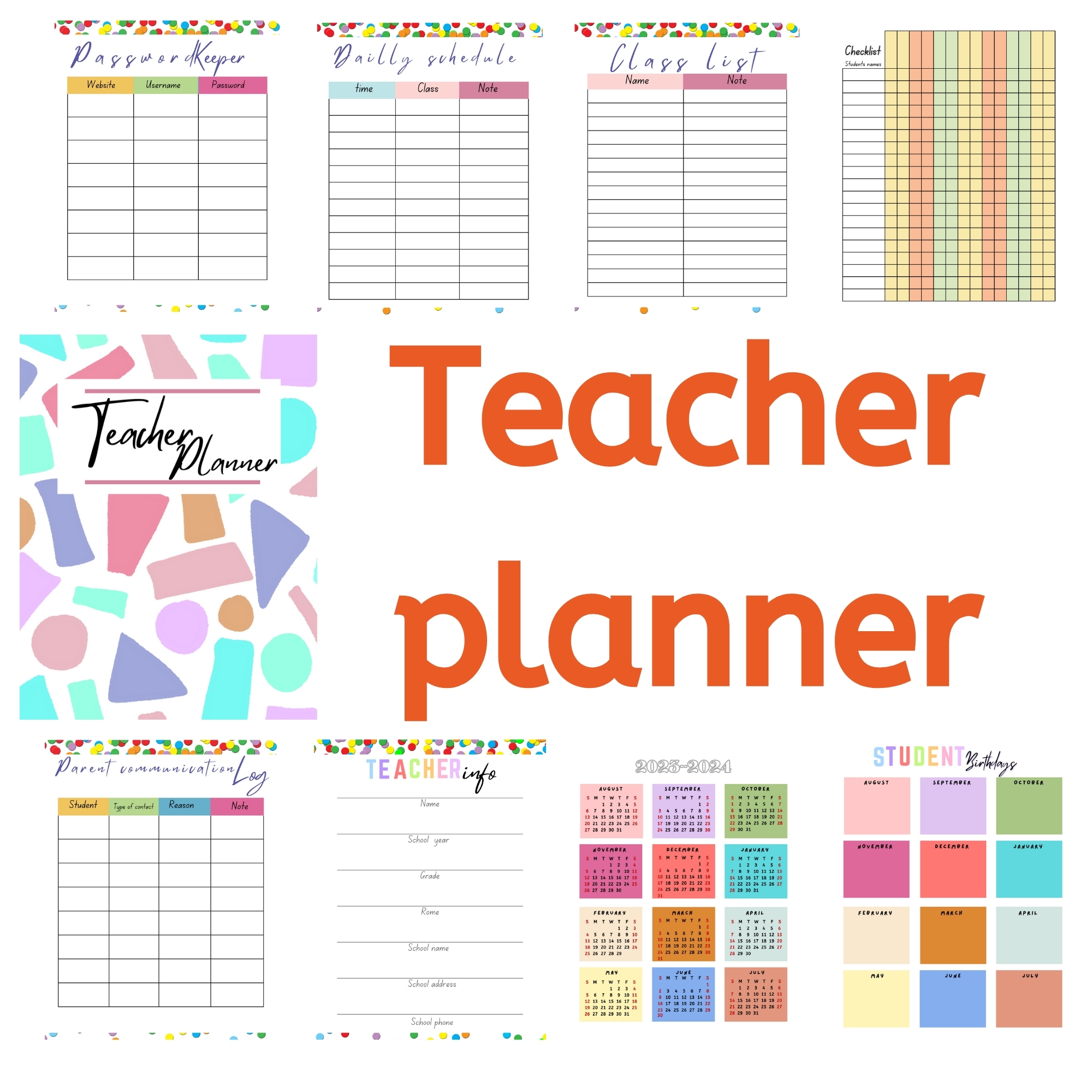 TEACHER PLANNER 2023 2024 Lesson Planner Printable Made By Teachers