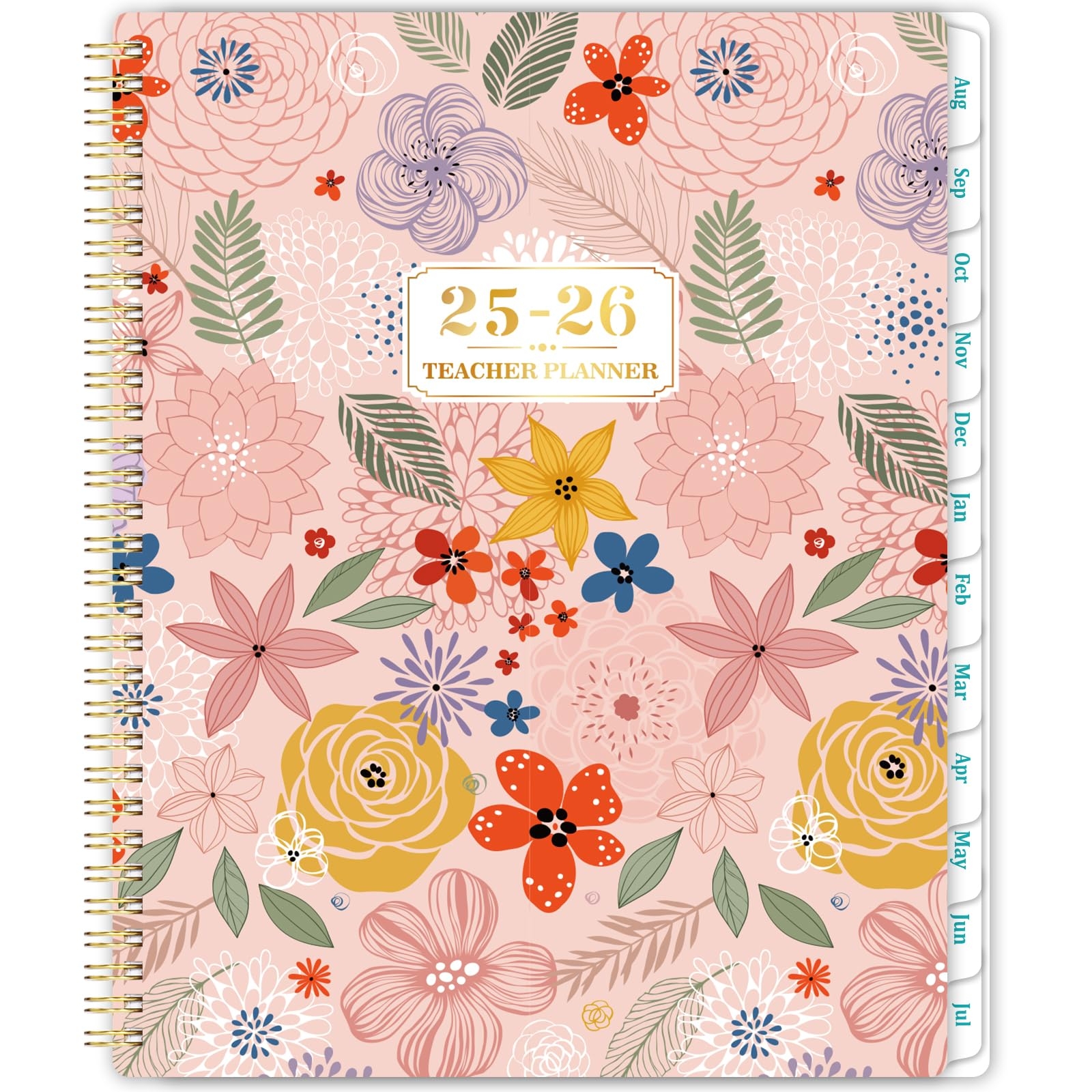 Teacher Planner 2025 26 Teacher Planner For Classroom Organization With Monthly Weekly Spread A4 Teacher Plan Book For School Year Floral Cover Monthly Tabs Back Pocket Amazon ie