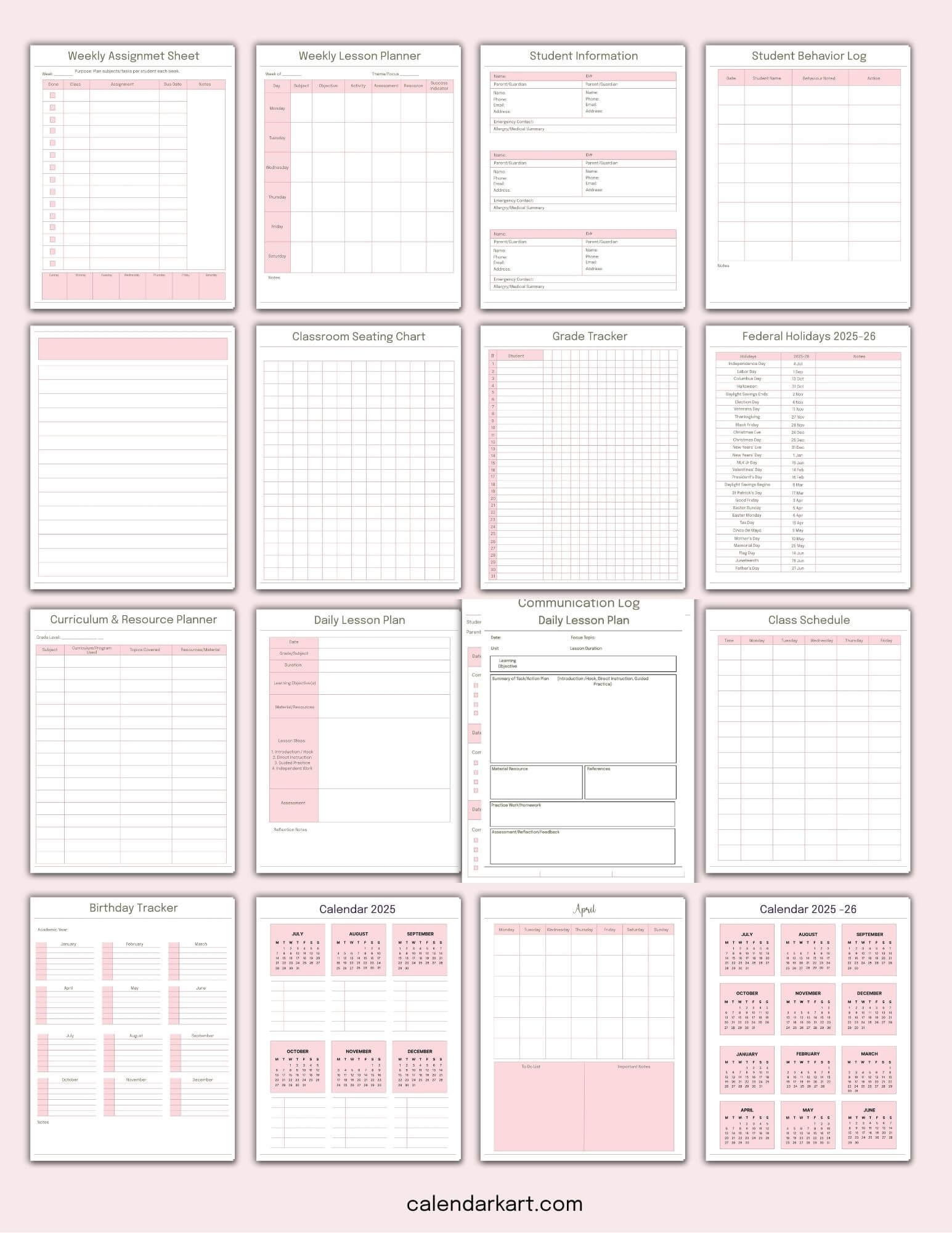Teacher Planner Free Printable Planner Templates