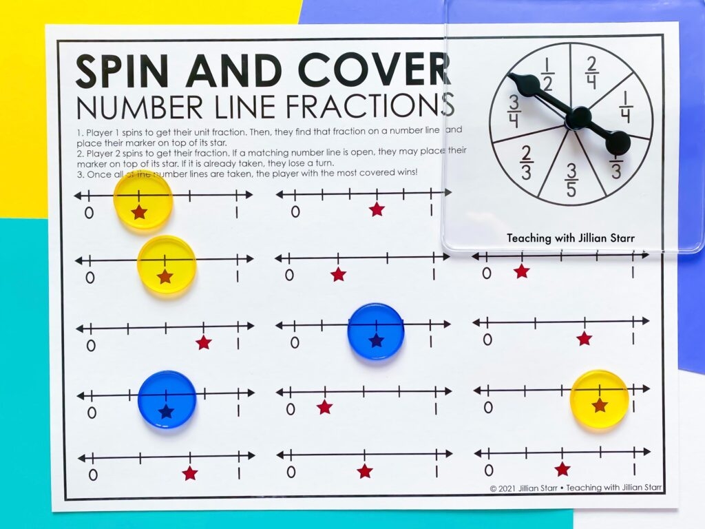 fractions on number line