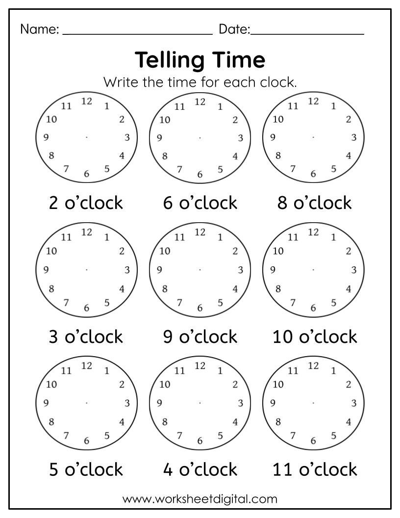 Telling Time Worksheet Digital Analog Clock Practice PDF Etsy Israel