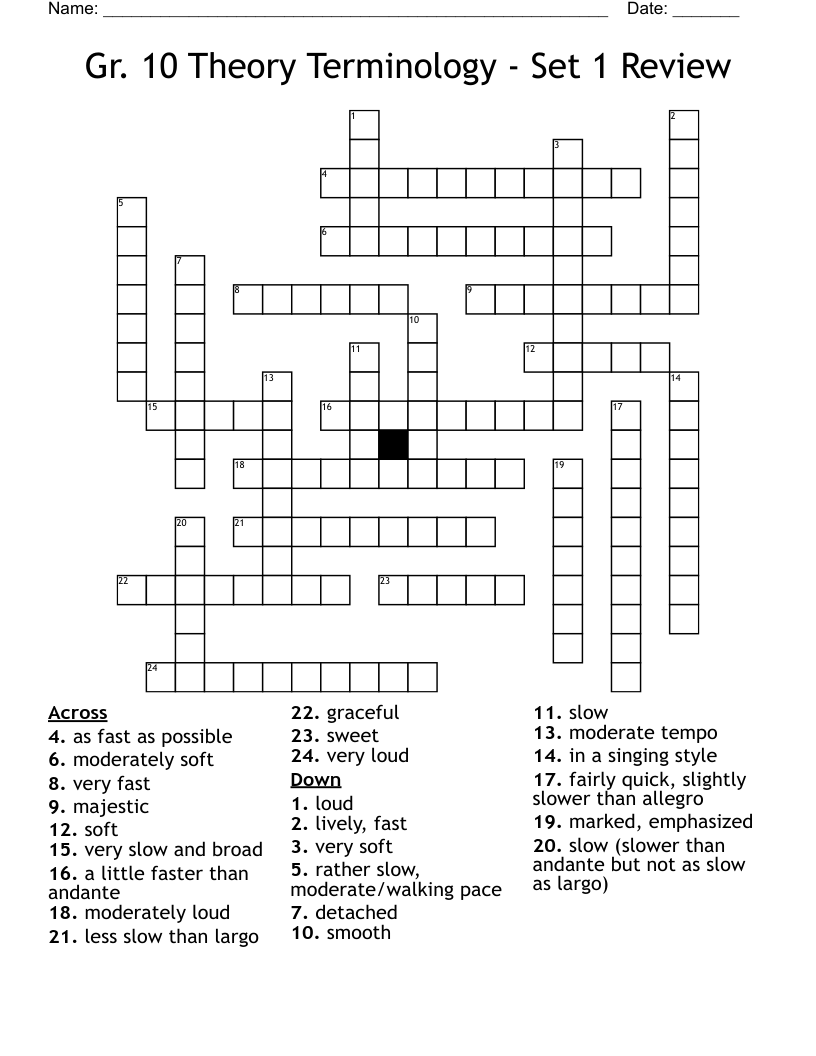 Tempo And Articulation Crossword WordMint
