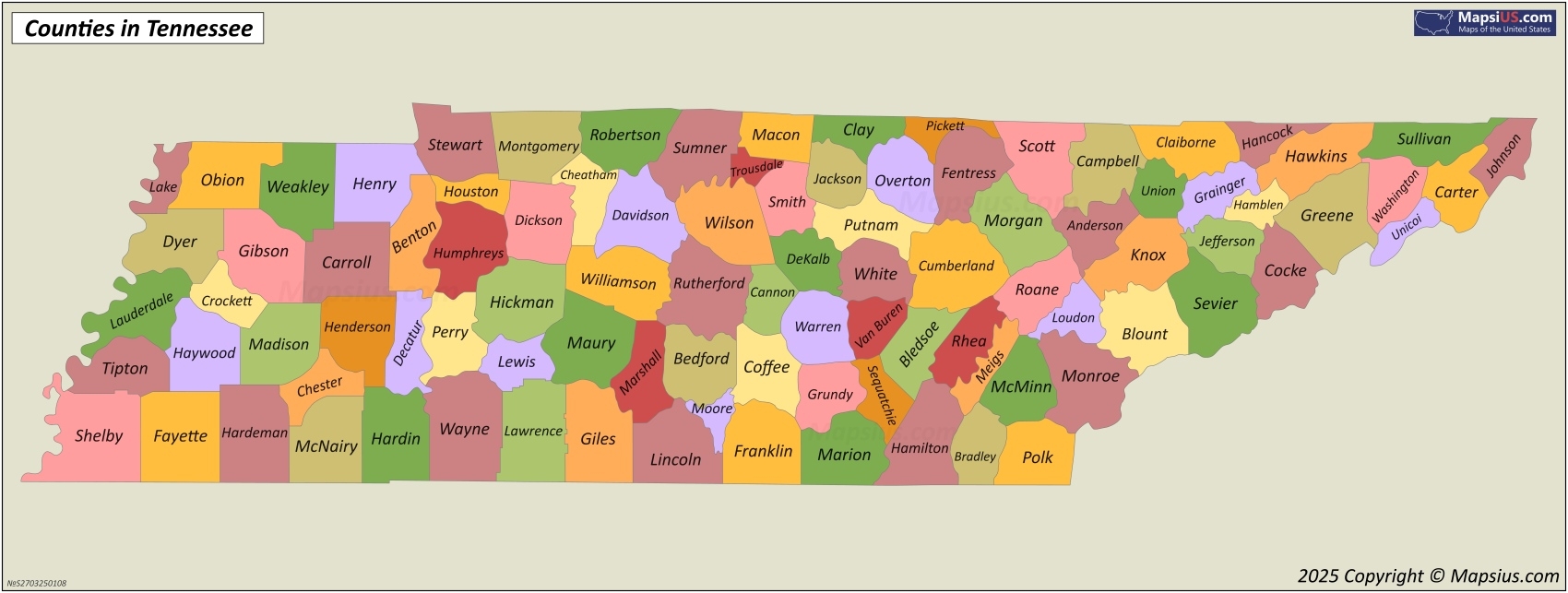 Tennessee County Map List Of Counties In Tennessee MapsiUS Tennessee County Map List Of Counties In Tennessee MapsiUS