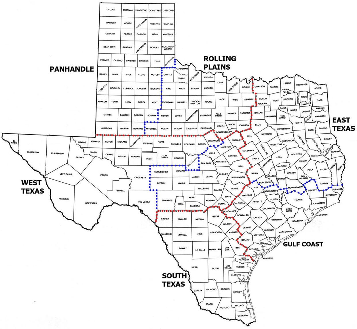 Texas Counties Map State Map Of Texas Texas County Map