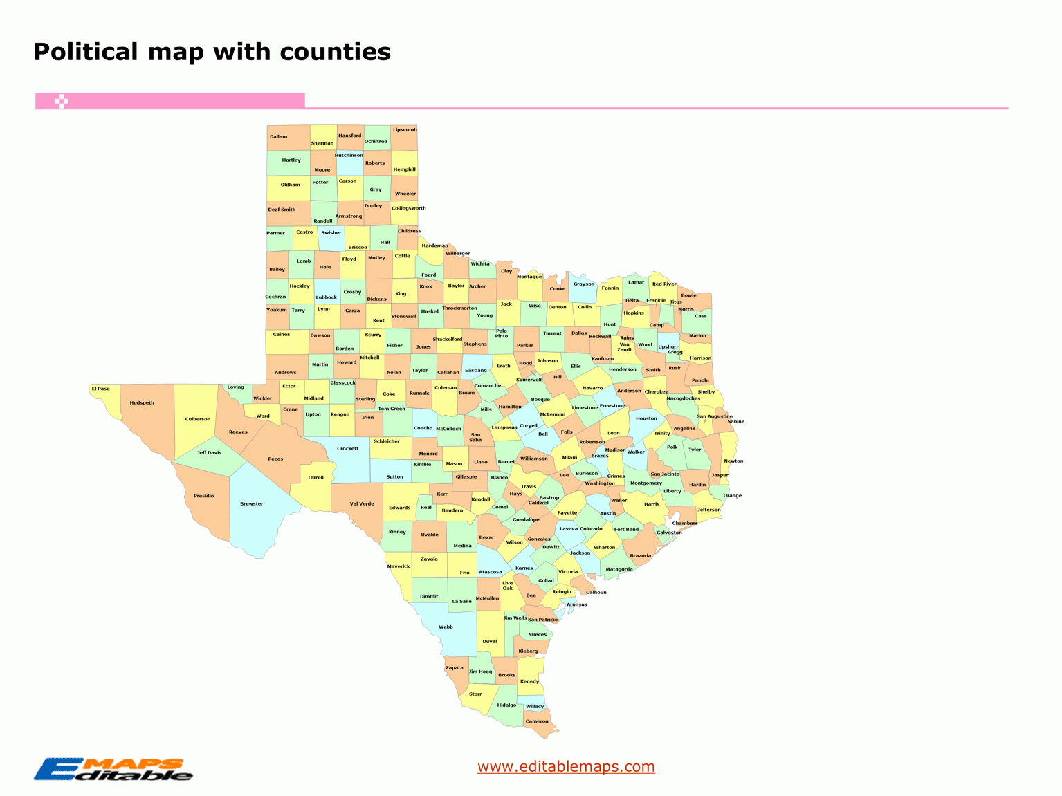map of texas with counties