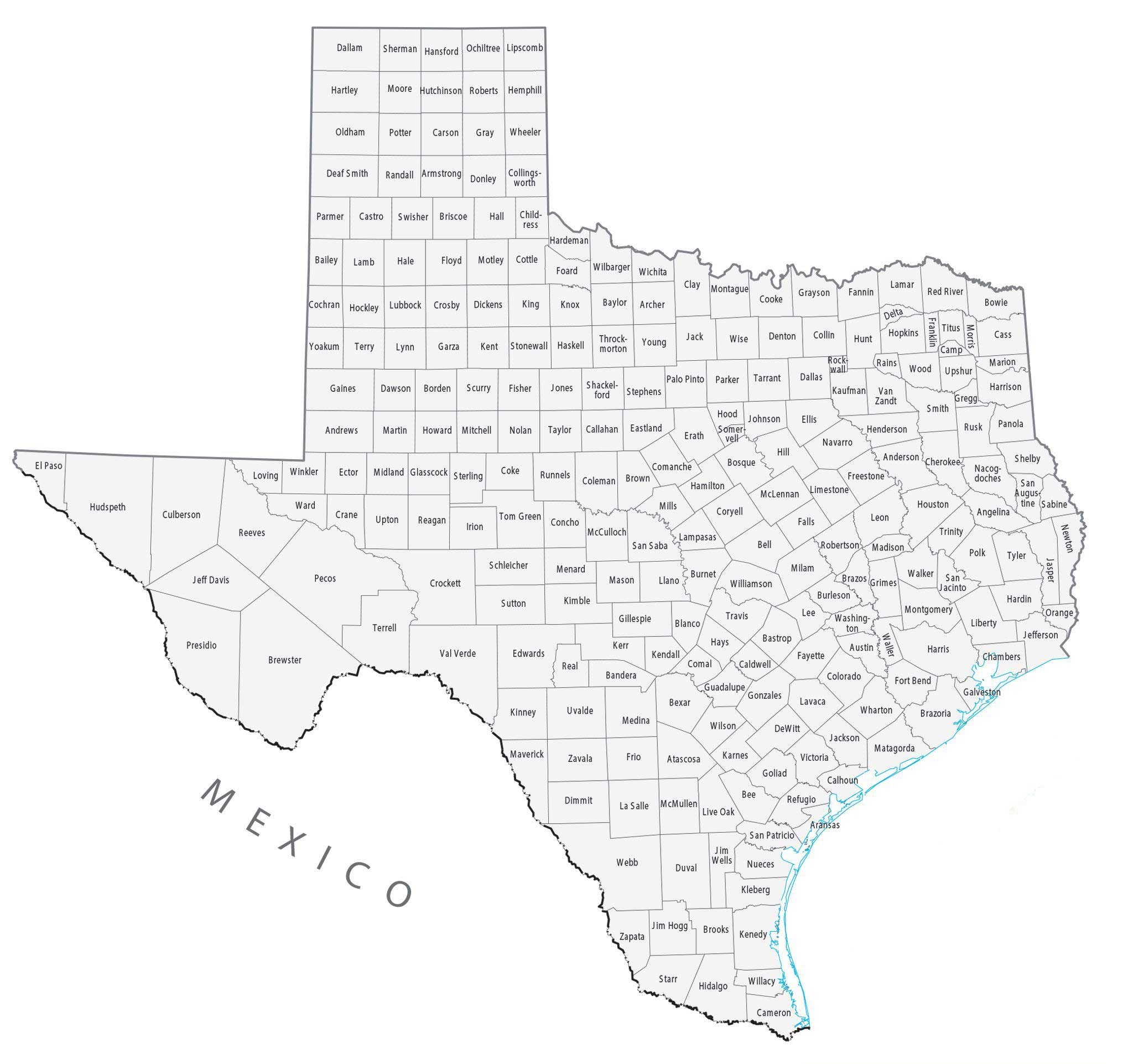 Texas County Map GIS Geography Texas County Map GIS Geography