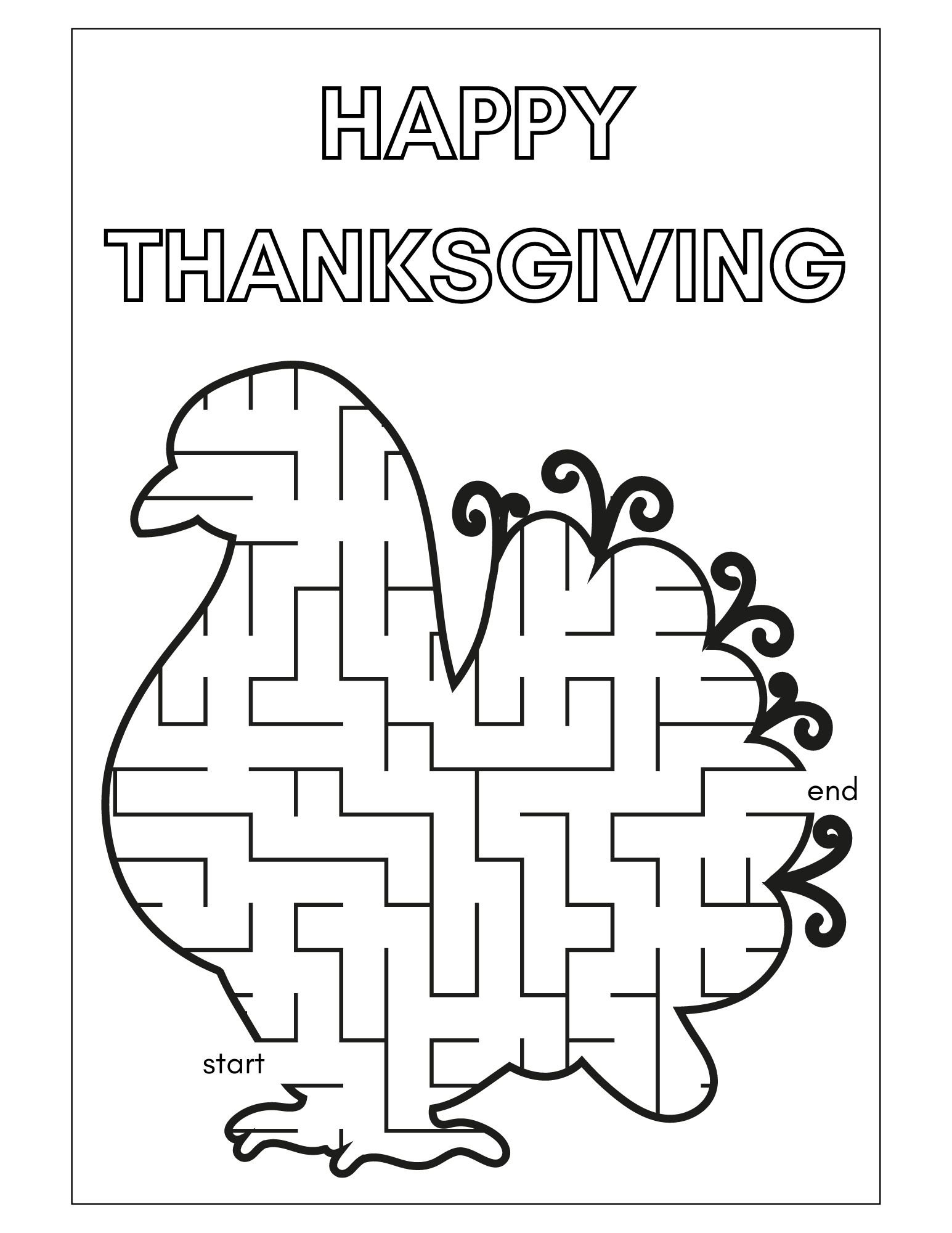 thanksgiving worksheets for kids
