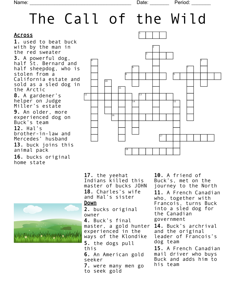 The Call Of The Wild Ch 1 4 Crossword WordMint The Call Of The Wild Ch 1 4 Crossword WordMint