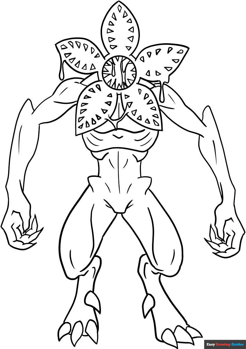 The Demogorgon From Stranger Things Coloring Page Easy Drawing Guides The Demogorgon From Stranger Things Coloring Page Easy Drawing Guides