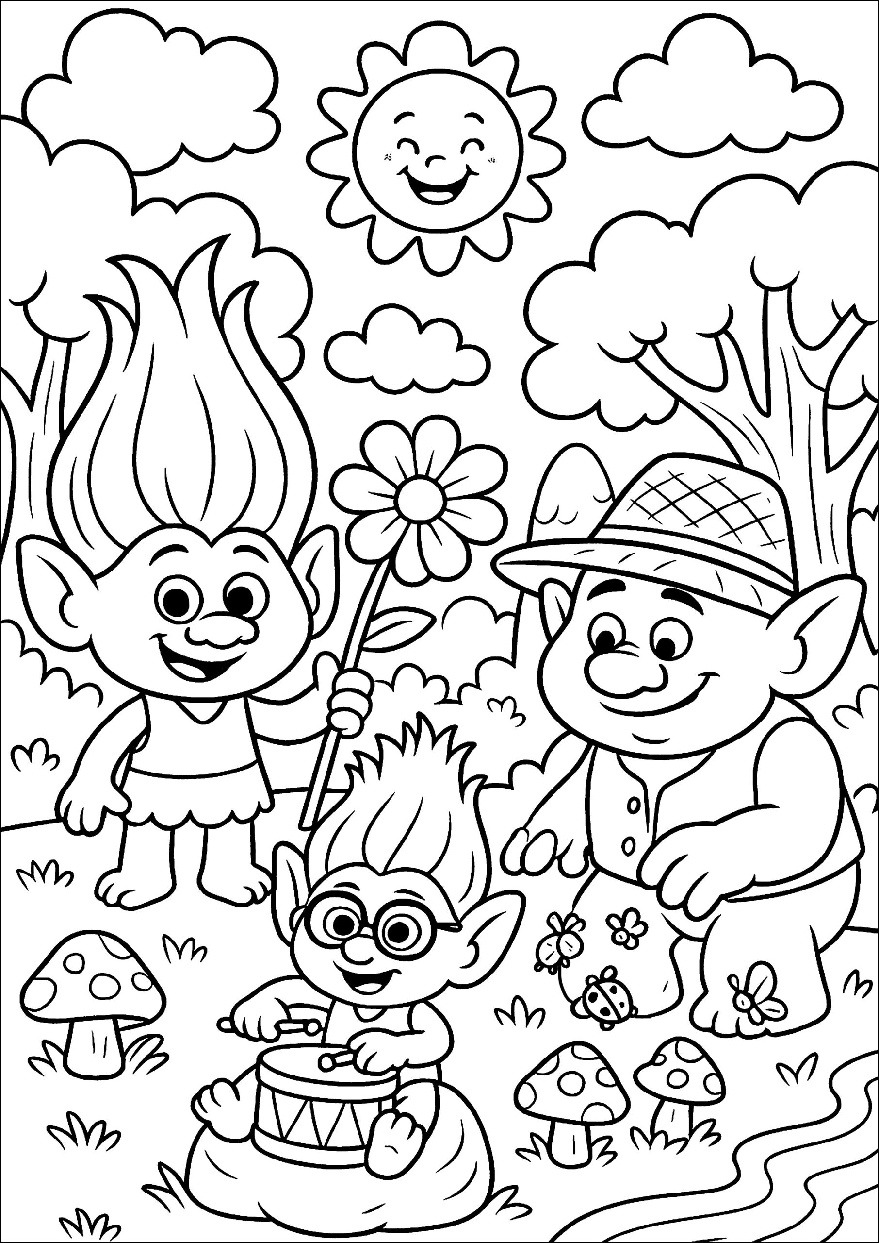 The Enchanted Forest Trolls Coloring Pages