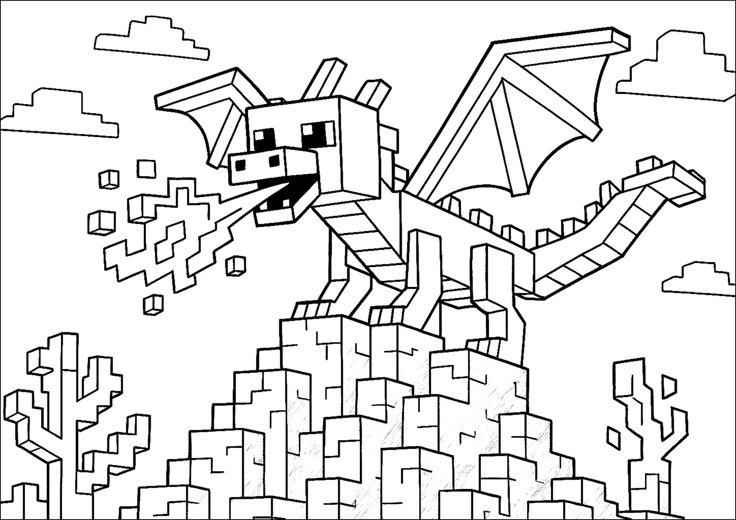 The Giant Dragon Minecraft Coloring Pages The Giant Dragon Minecraft Coloring Pages