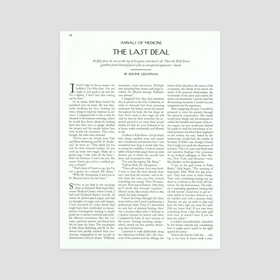 The Last Deal The New Yorker