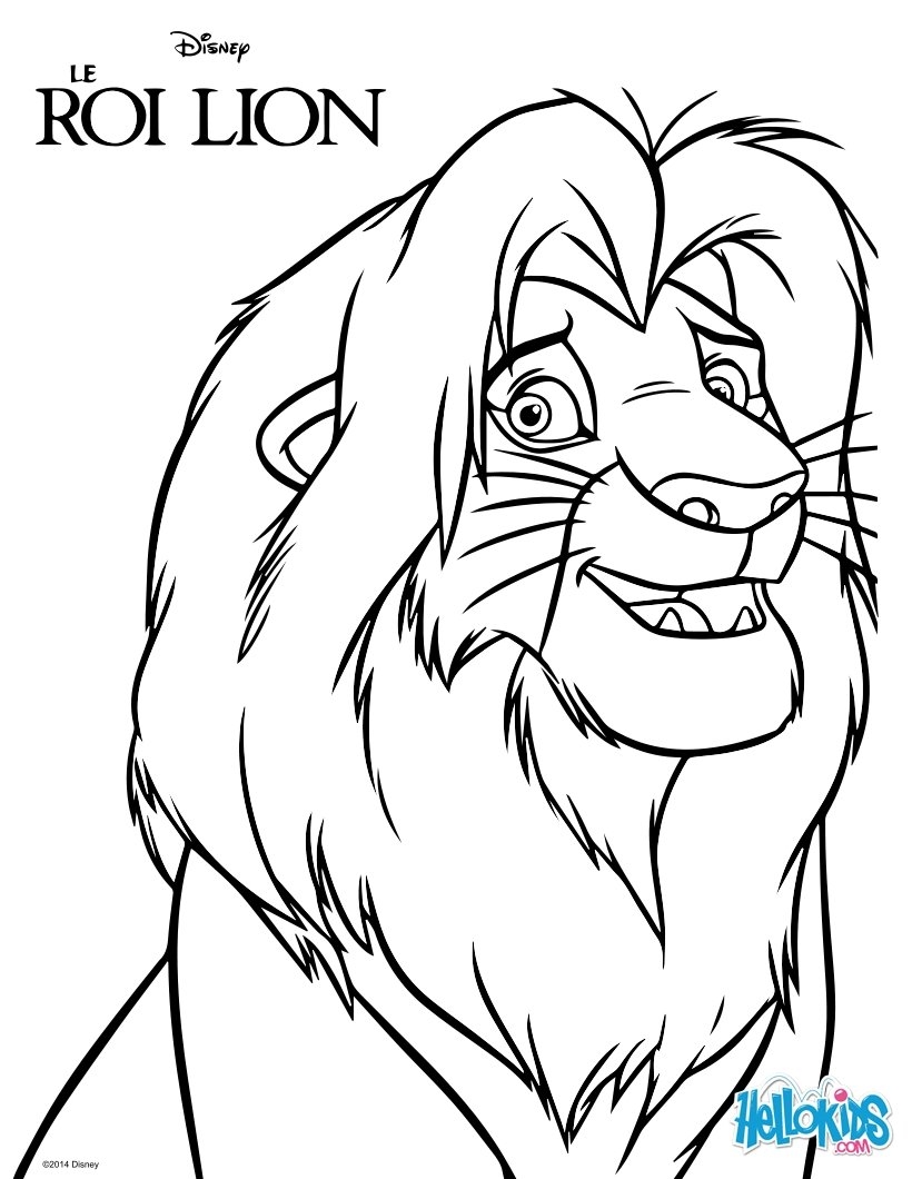 The Lion King Simba Coloring Pages Hellokids
