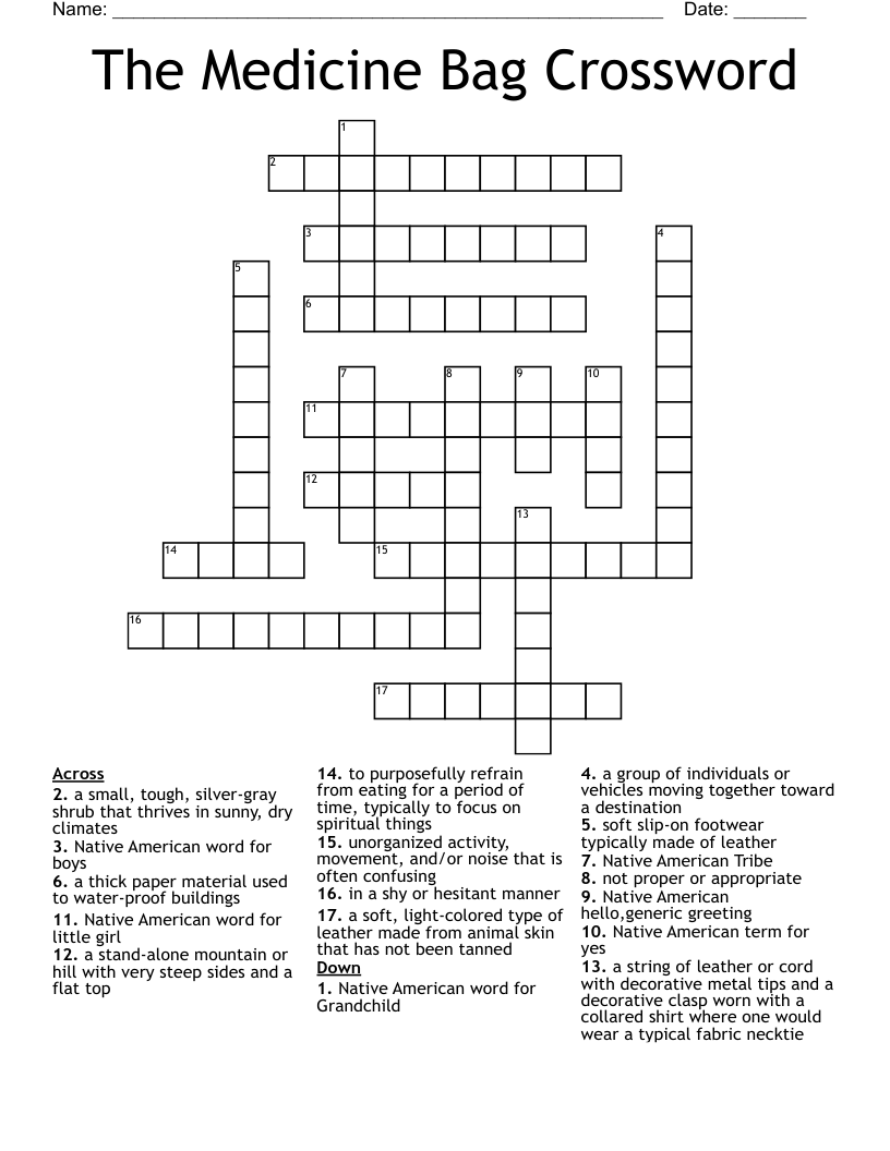 The Medicine Bag Crossword WordMint