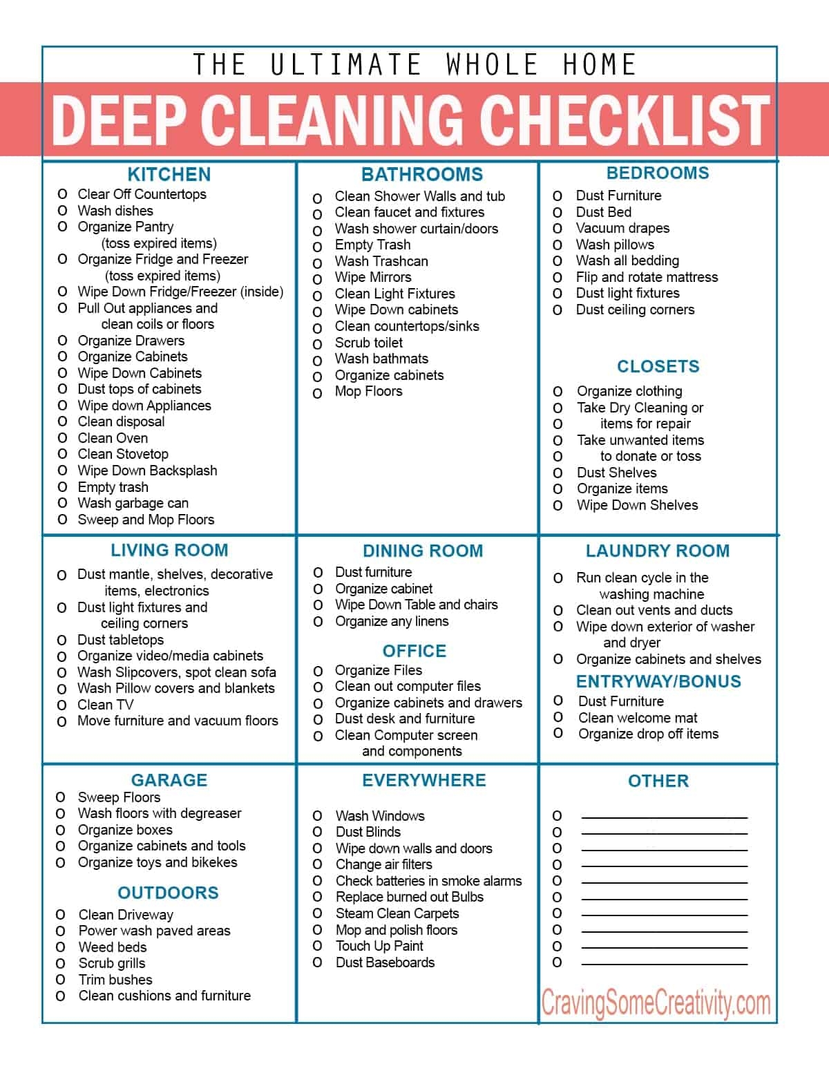 The Ultimate Printable House Cleaning Checklist Craving Some Creativity The Ultimate Printable House Cleaning Checklist Craving Some Creativity
