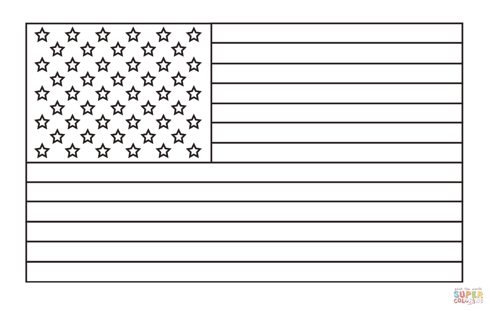 The US Flag Coloring Page Free Printable