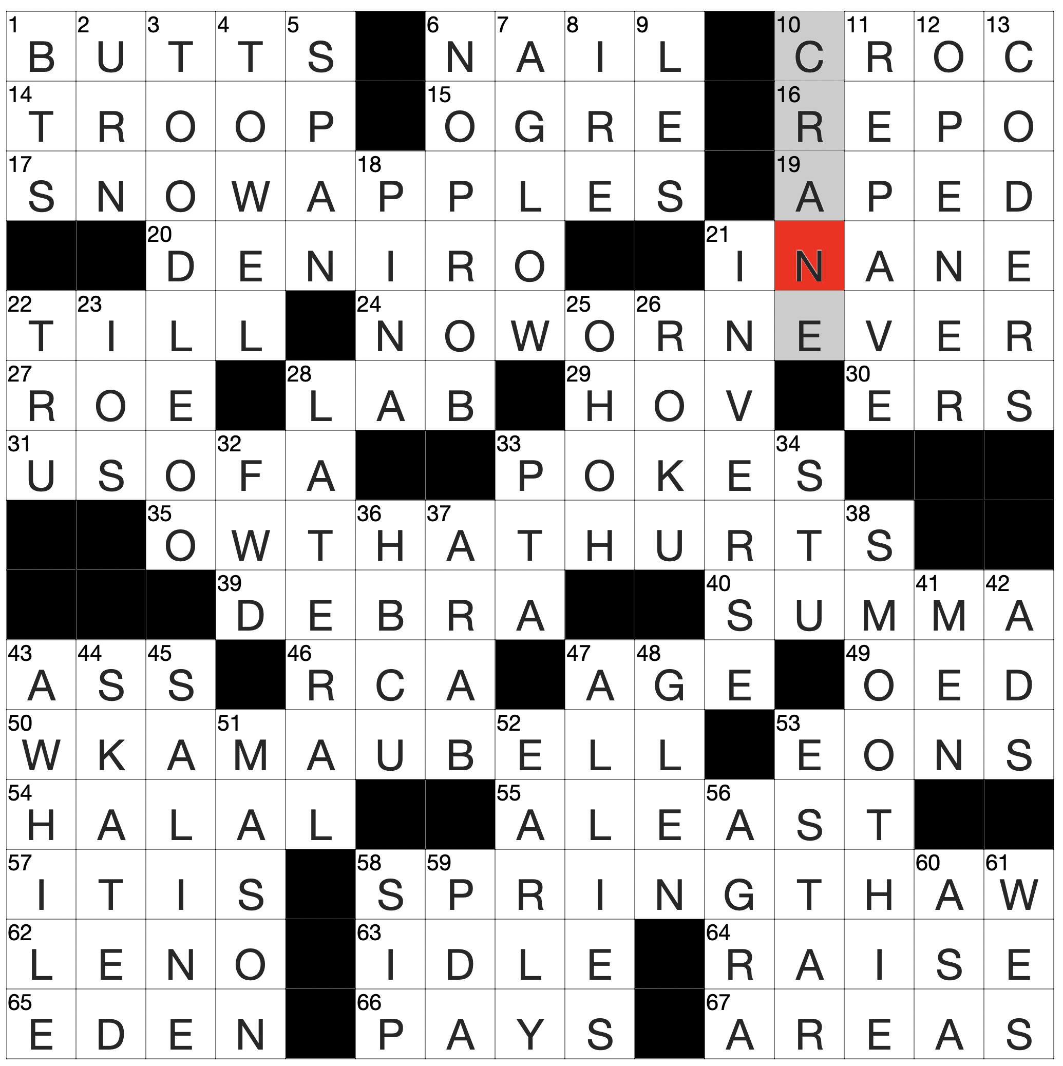 wsj crossword puzzle answers today
