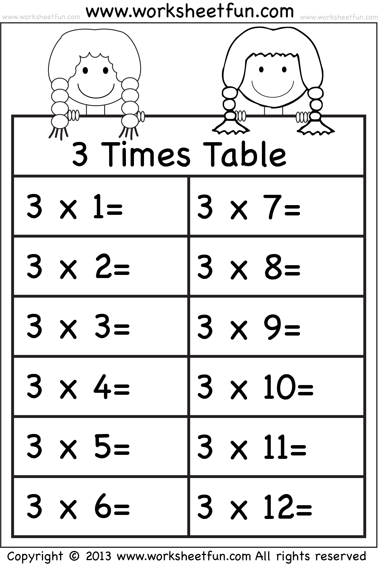 3 times table worksheet 3 times table worksheet