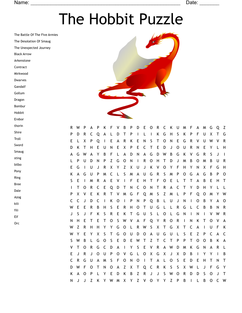 Tolkien Crossword Puzzle 2 WordMint Tolkien Crossword Puzzle 2 WordMint
